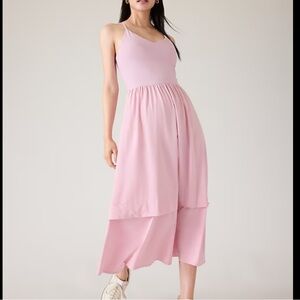 Athleta Light Pink Activewear Midi Dress